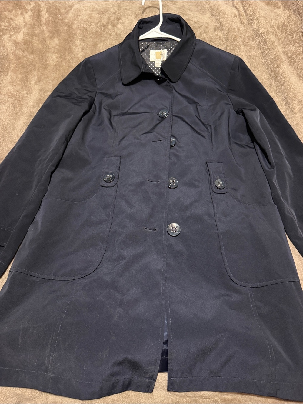 Gallery Navy Classic Trench Coat